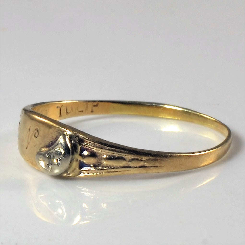 Initial 'N' Diamond Signet Ring | 0.01ct | SZ 3 |