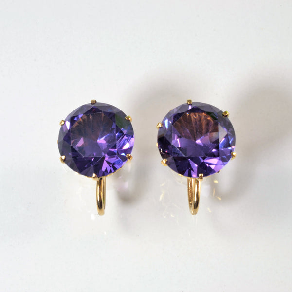 Synthetic Sapphire Clip On Earrings | 18.00ctw |