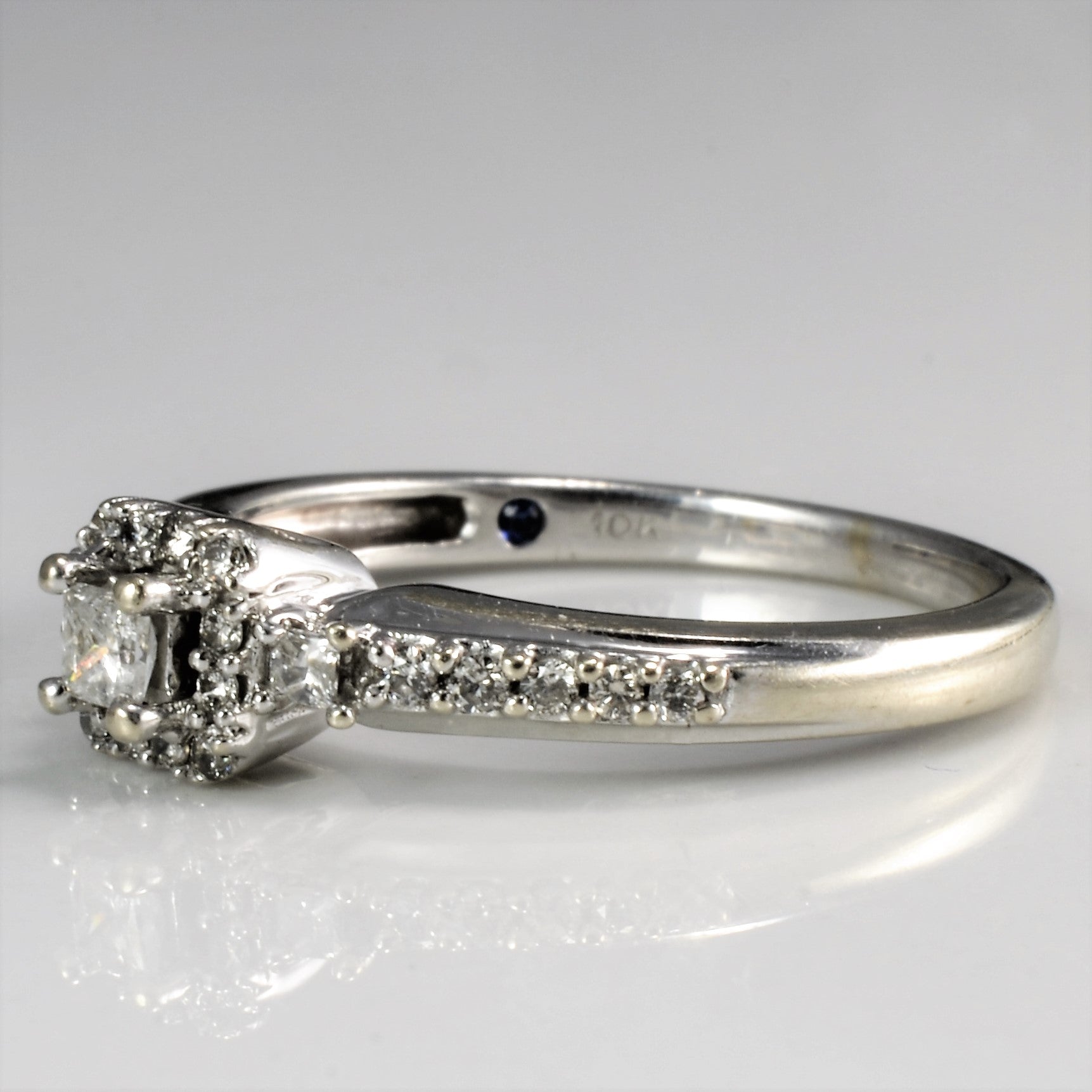 Petite Halo Style Diamond Promise Ring | 0.23 ctw, SZ 5.25 |