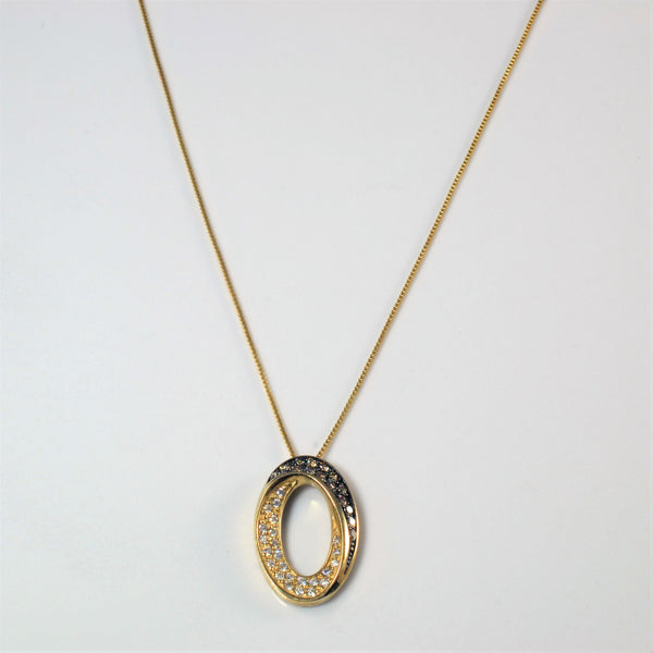 Champagne Diamond Oval Necklace | 0.27ctw | 18
