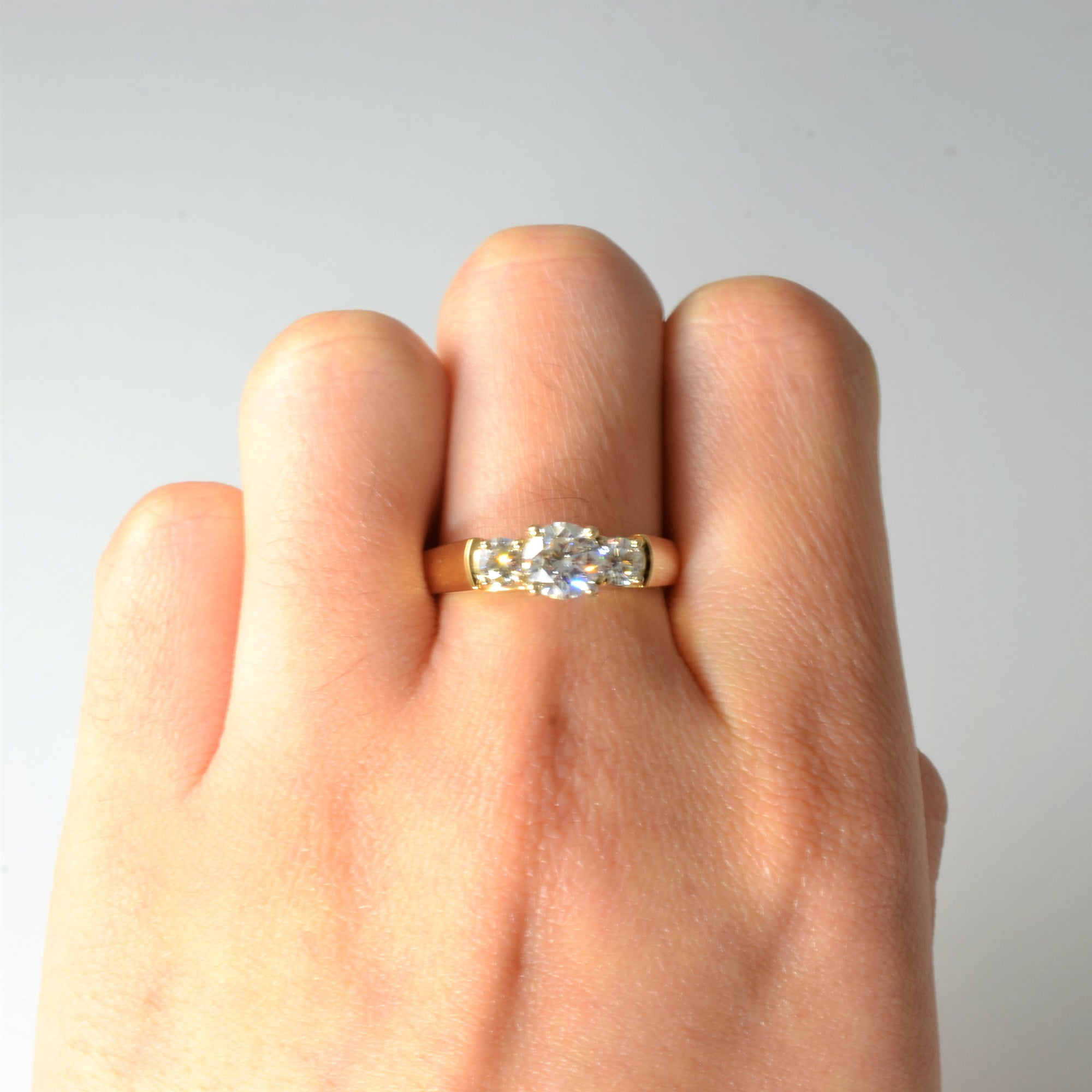 Three Stone Diamond Engagement Ring | 1.09ctw | SZ 8.75 |
