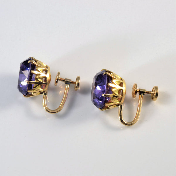 Synthetic Sapphire Clip On Earrings | 18.00ctw |