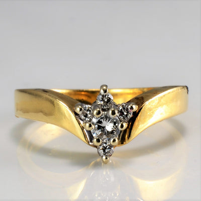 Chevron Cluster Diamond Ring | 0.22 ctw, SZ 7.25 |