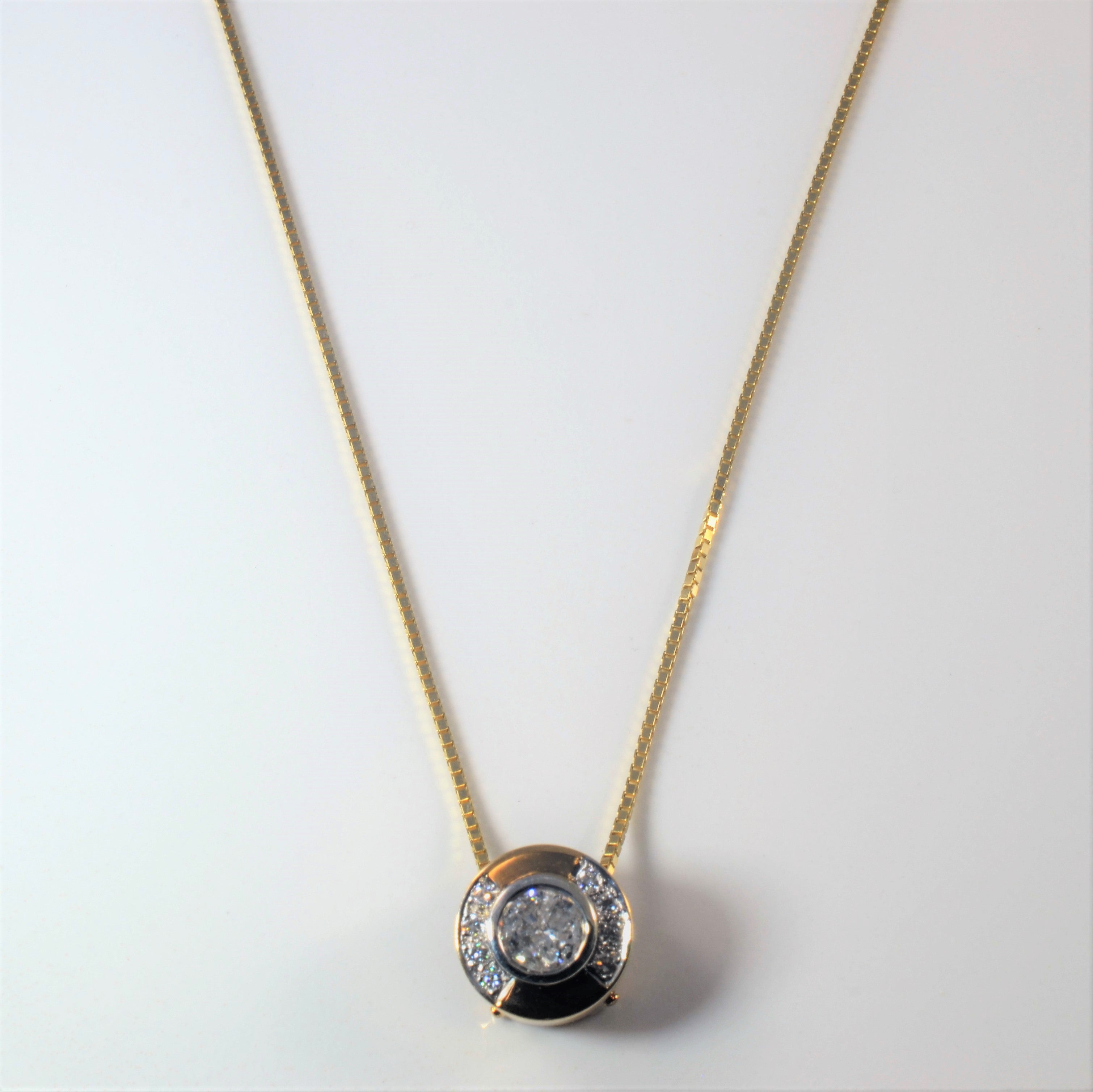 Bezel Set Diamond Clip Pendant Necklace | 1.06ctw | 24" |