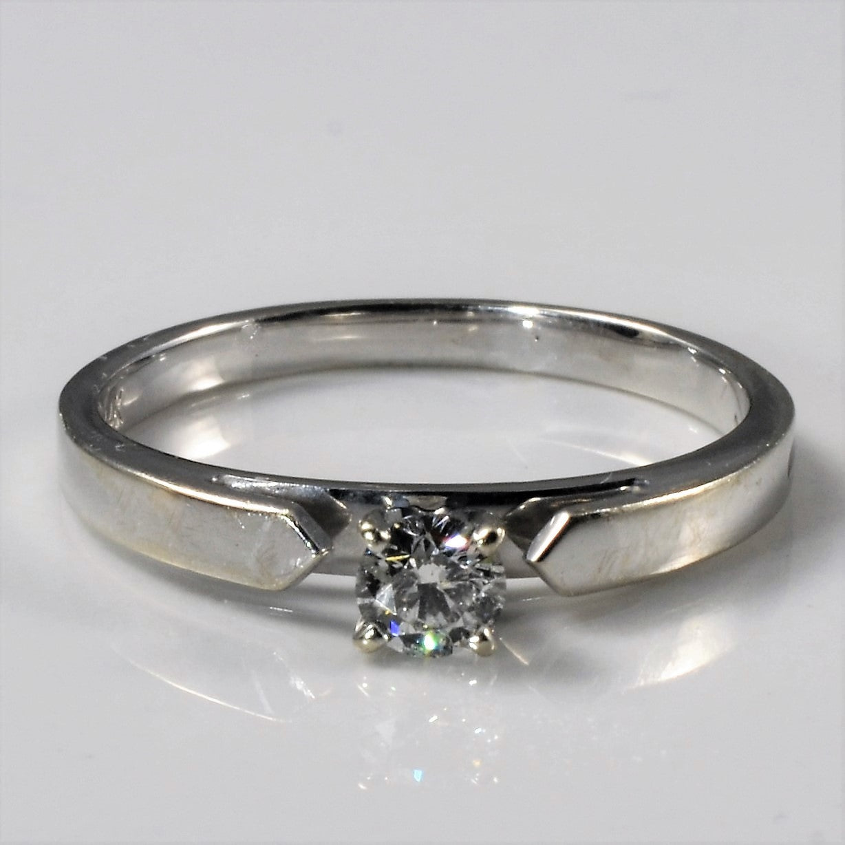 White Gold Solitaire Diamond Ring | 0.20ct | SZ 7.5 |