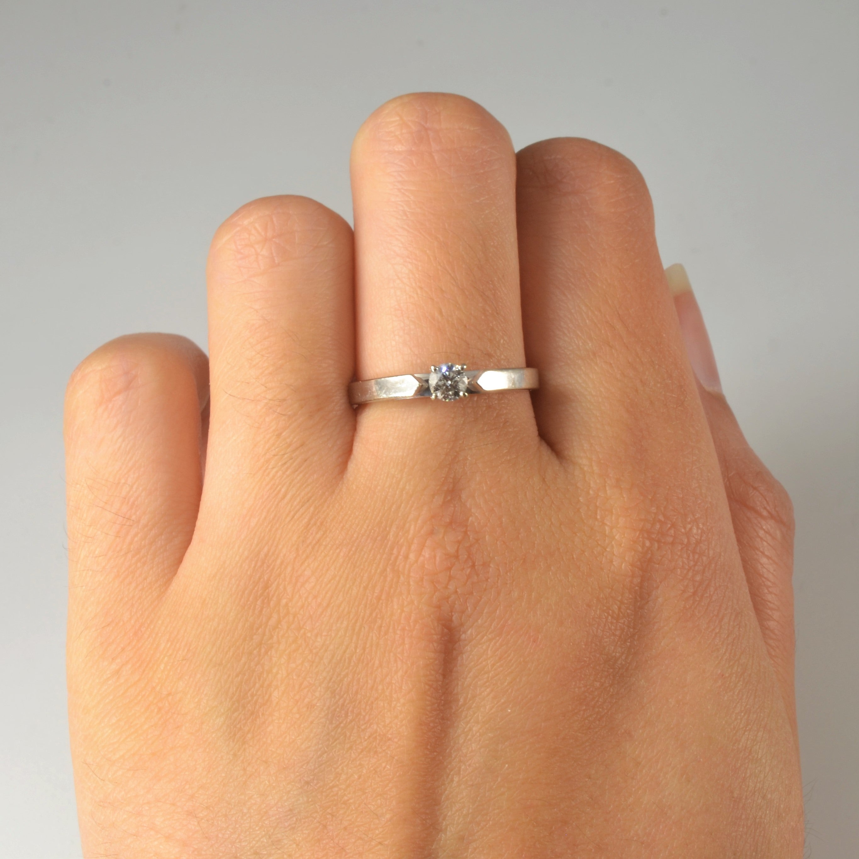White Gold Solitaire Diamond Ring | 0.20ct | SZ 7.5 |