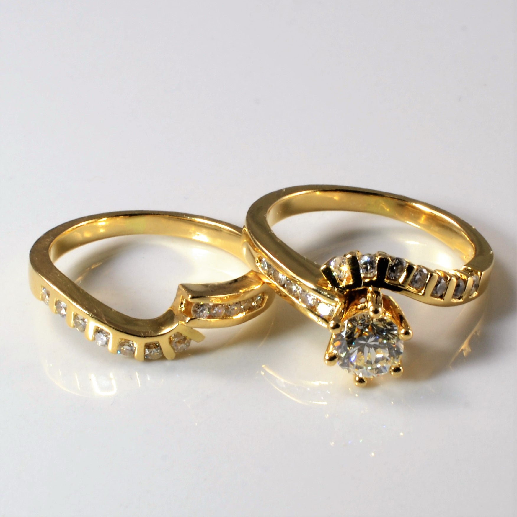 Bypass Diamond Ladies Engagement Ring Set | 1.17ctw | SZ 5.5 |