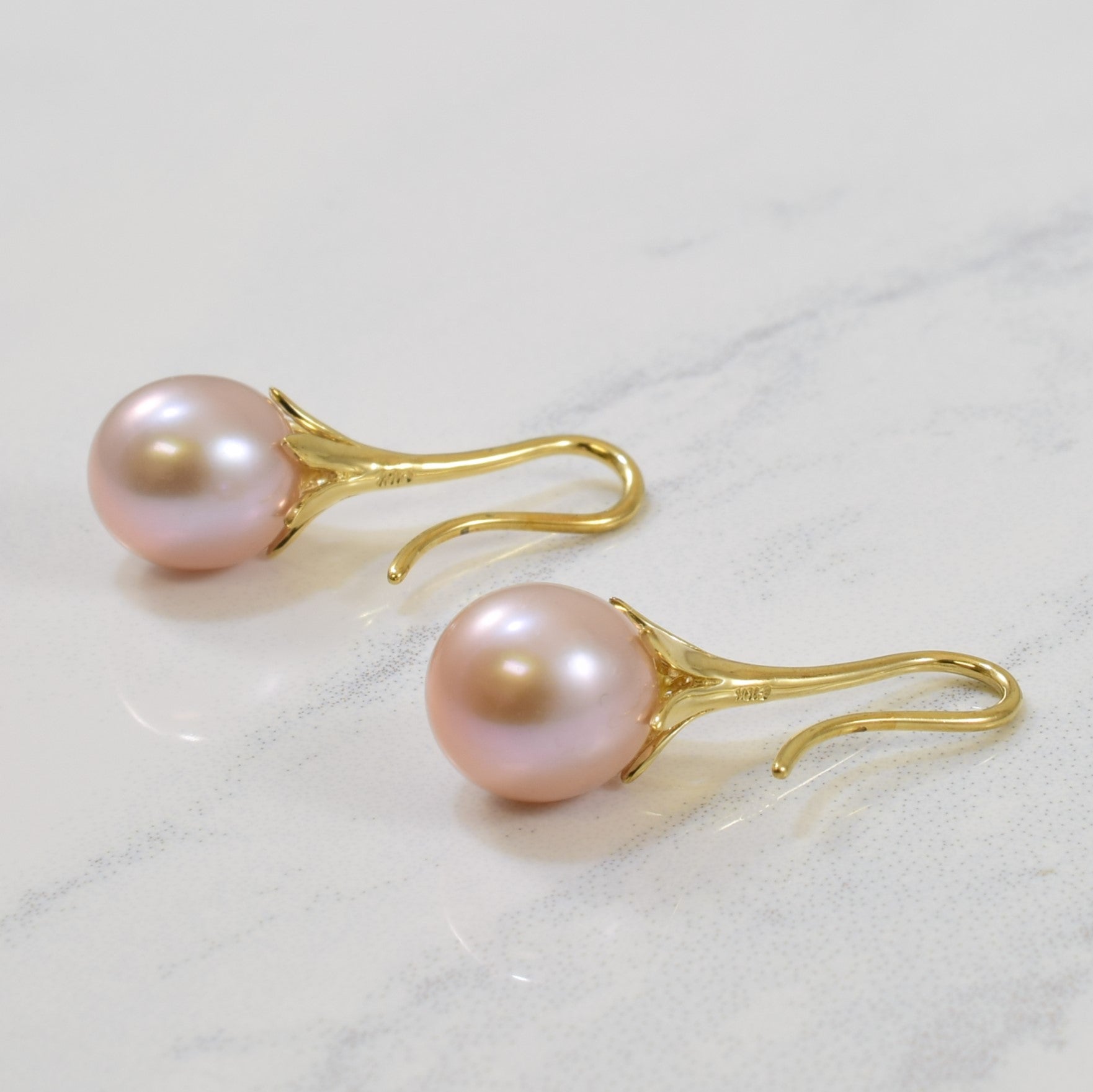 Pink Pearl Drop Earrings | 8.50ctw |