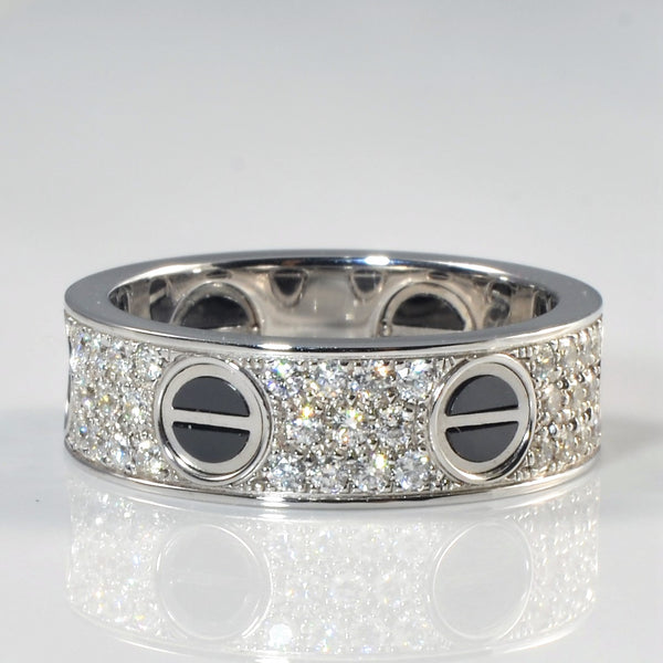 'Cartier' Love Ring, Diamond-Paved, Ceramic | 0.74ctw | SZ 8.25 |