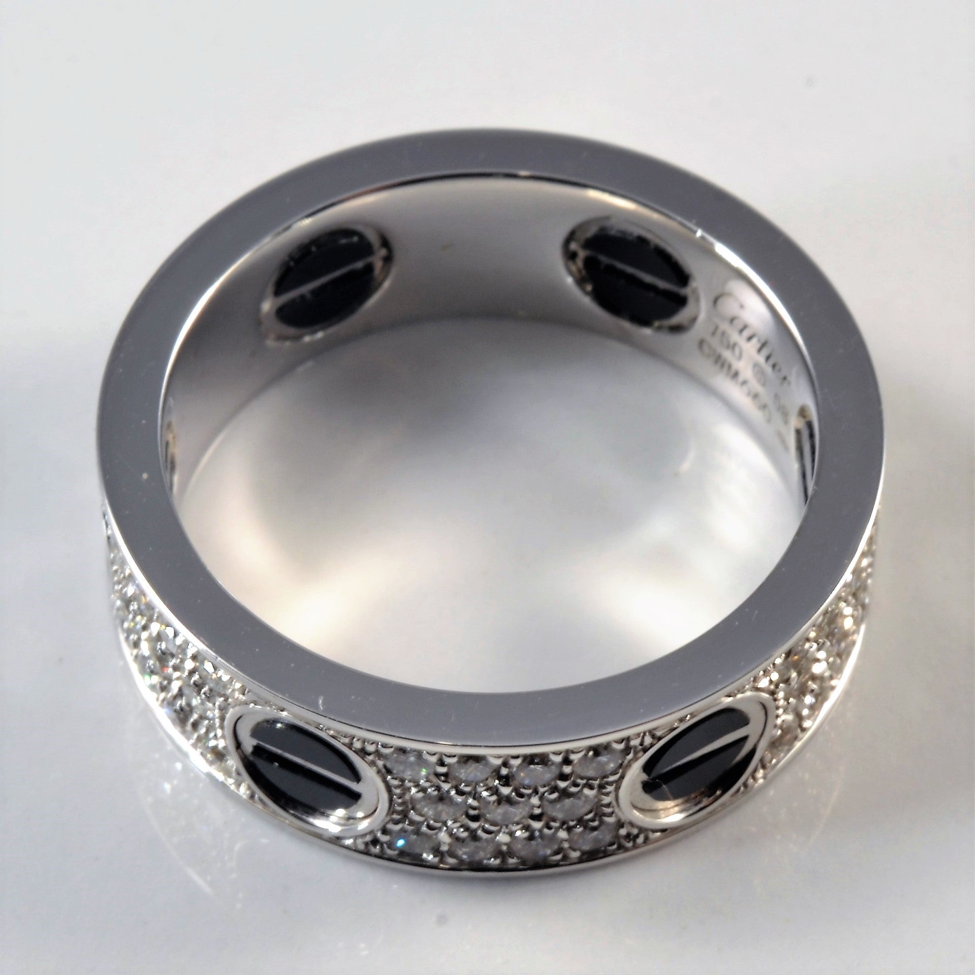 Cartier' Love Ring, Diamond-Paved, Ceramic | 0.74ctw | SZ 8.25 |