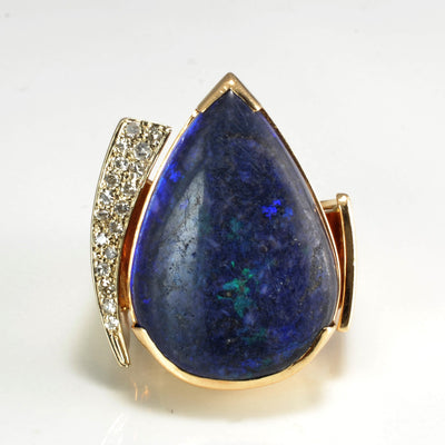 Black Opal & Diamond Ring | 0.15ctw, 17.50ct | SZ 8.25 |