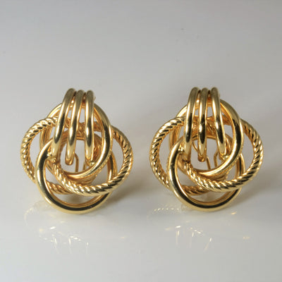 Interlocking Gold Rope Earrings |