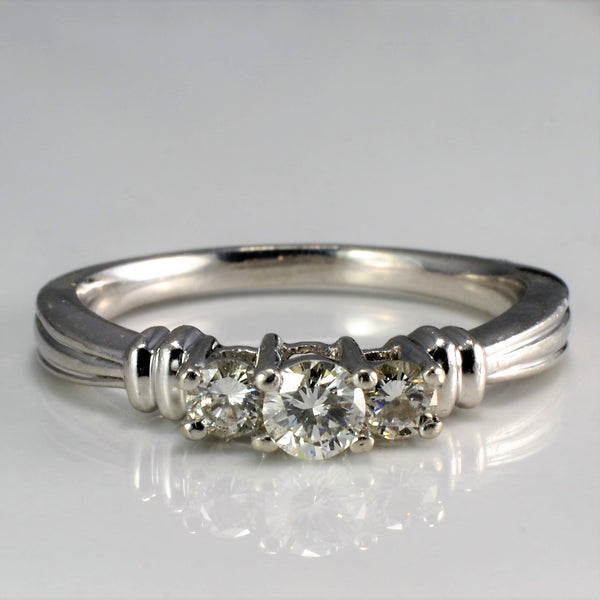 High Set Three Stone Diamond Engagement Ring | 0.47 ctw, SZ 9 |