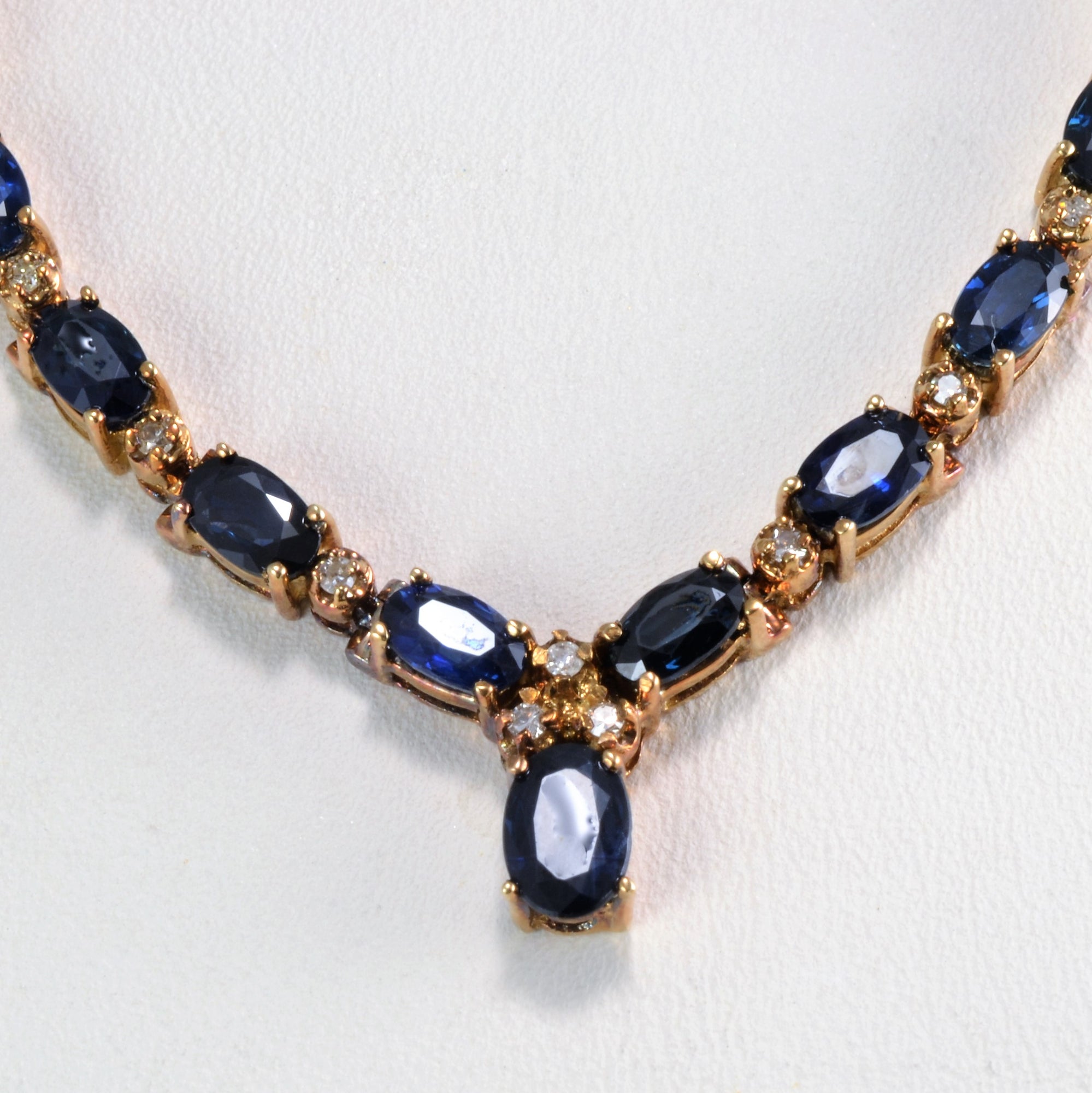 Sapphire & Diamond Necklace | 0.13 ctw, 16''|