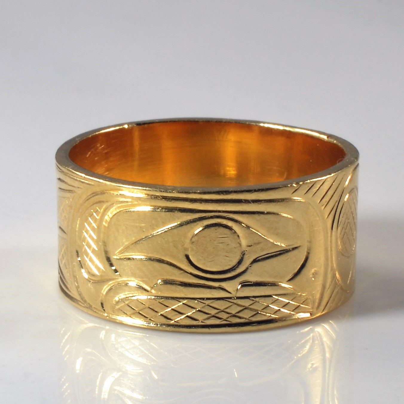 Indigenous Eagle Art Gold Ring | SZ 8.25 |