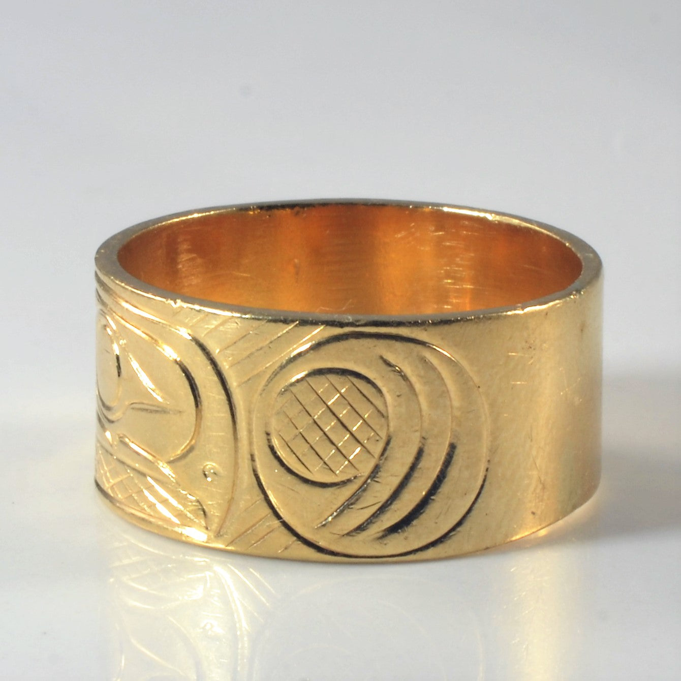 Indigenous Eagle Art Gold Ring | SZ 8.25 |