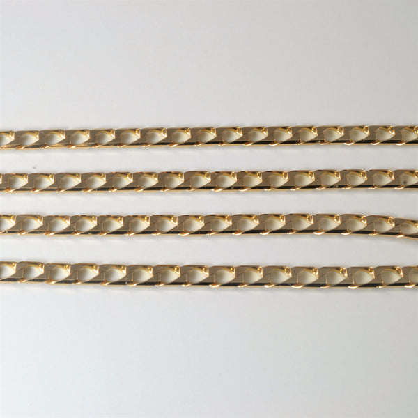 10k Yellow Gold Square Curb Chain | 21