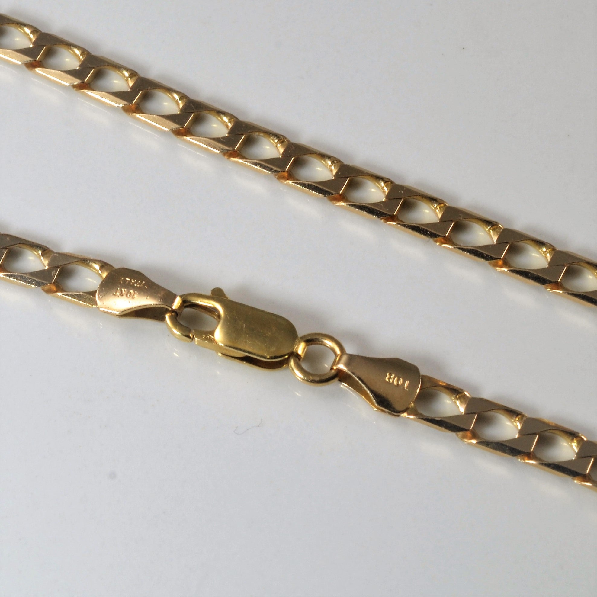 10k Yellow Gold Square Curb Chain | 21