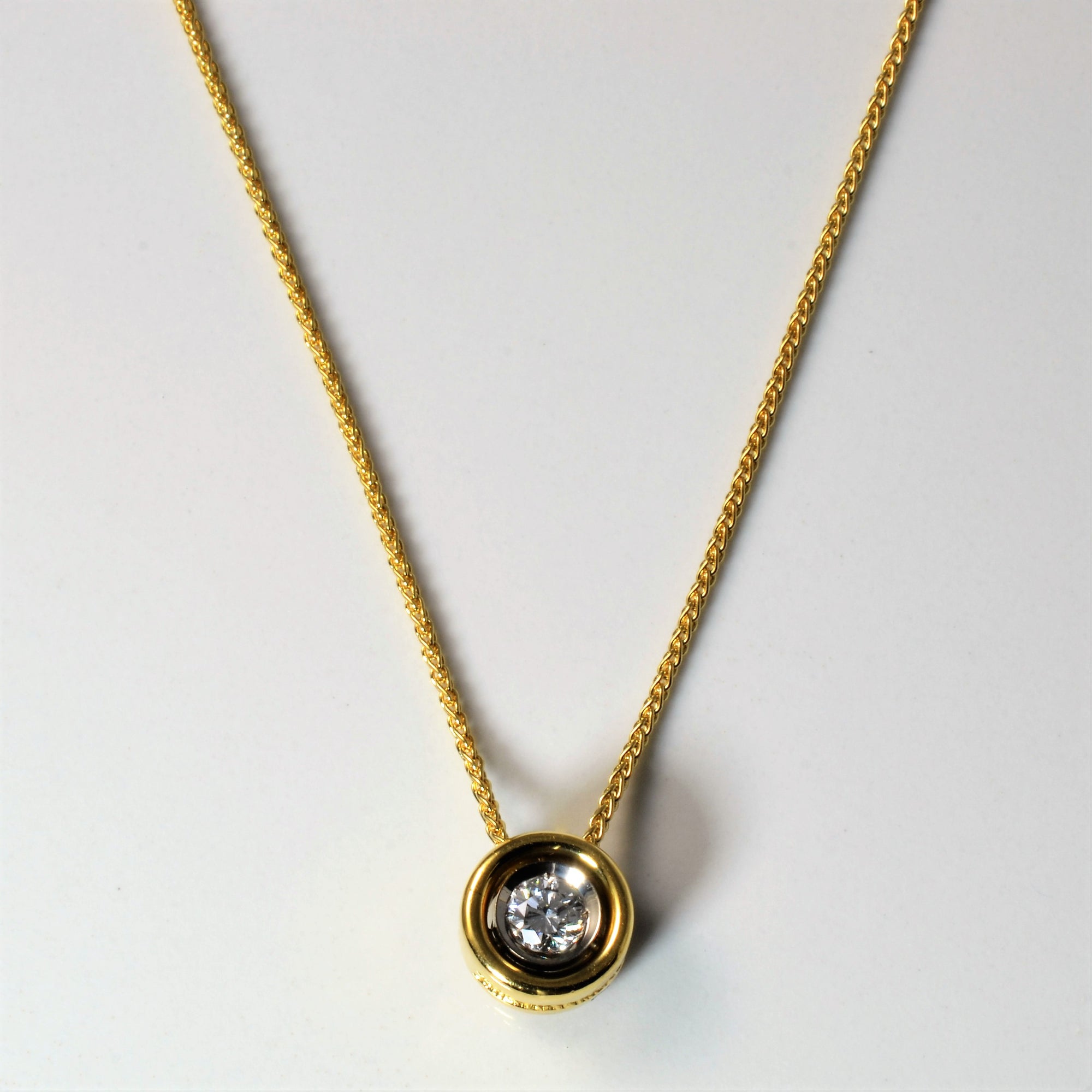 'Montecristo' Bezel Set Diamond Necklace | 0.27ct | 16