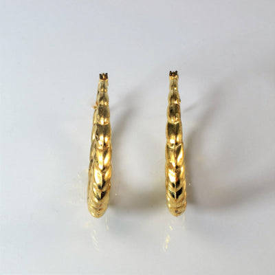 Textured Pear Shape Hoop Earrings |