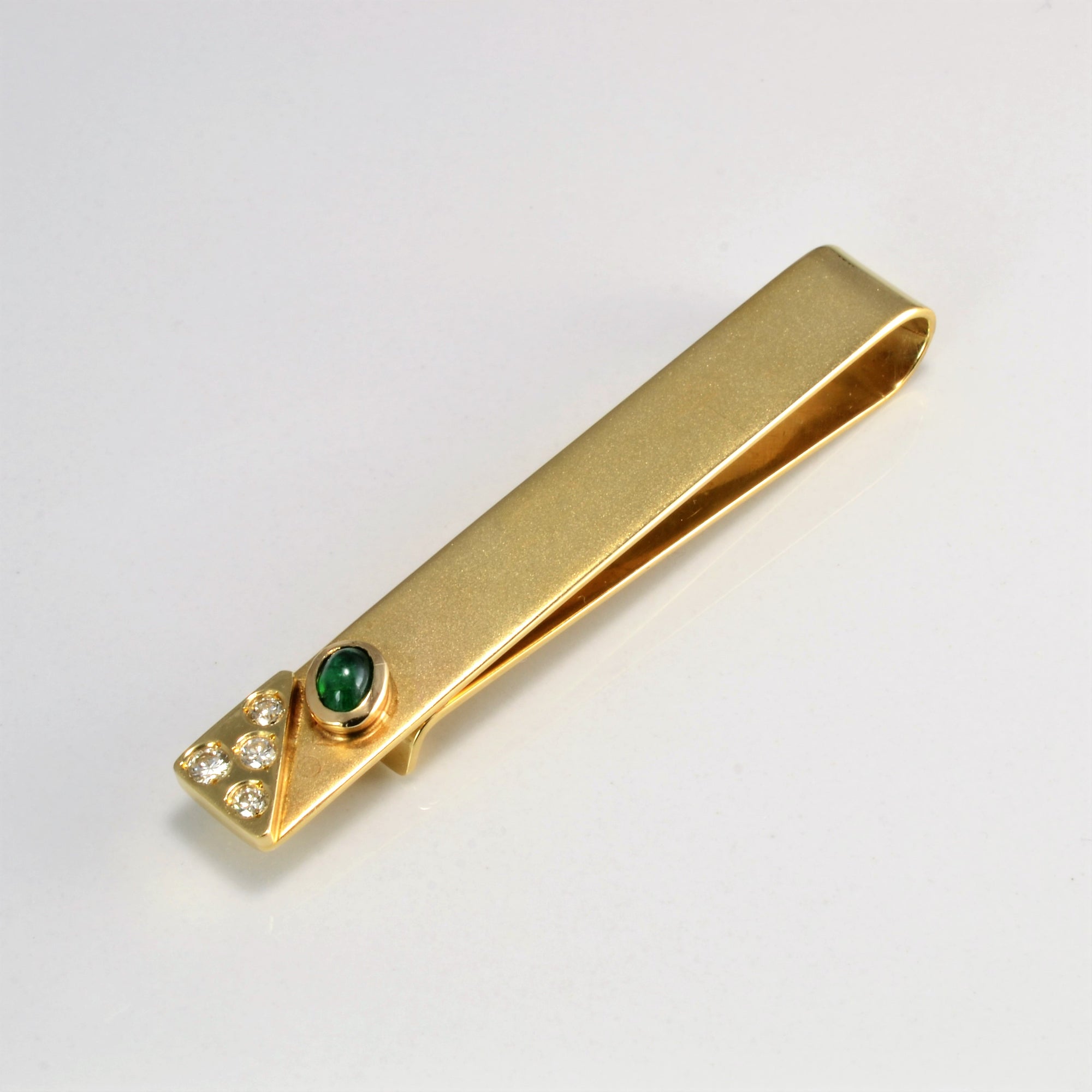 Emerald & Diamond Gold Paper Clip | 0.12 ctw |