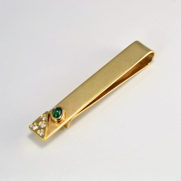 Emerald & Diamond Gold Paper Clip | 0.12 ctw |