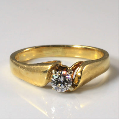 Solitaire Diamond Bypass Ring | 0.22ct | SZ 6.75 |