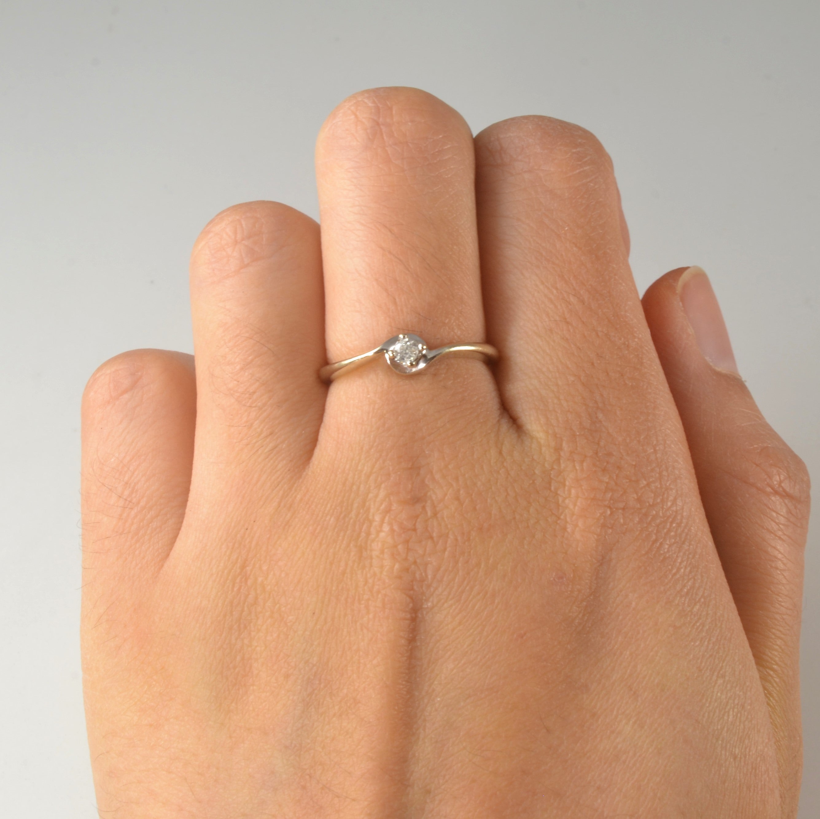 Bypass Solitaire Diamond Ring | 0.06ct | SZ 6.5 |