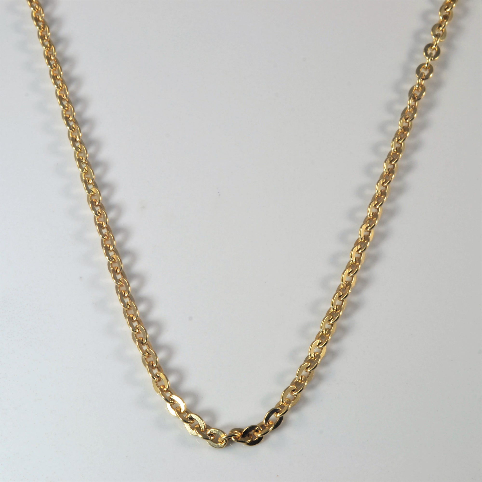 10k Yellow Gold Flat Link Cable Chain | 18