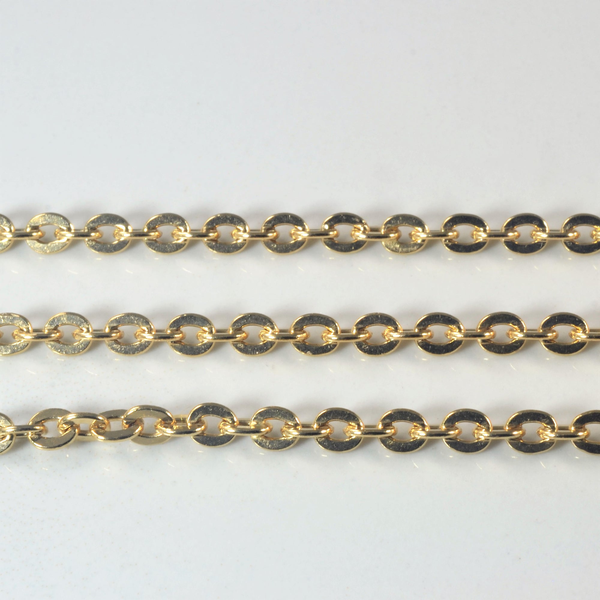 10k Yellow Gold Flat Link Cable Chain | 18