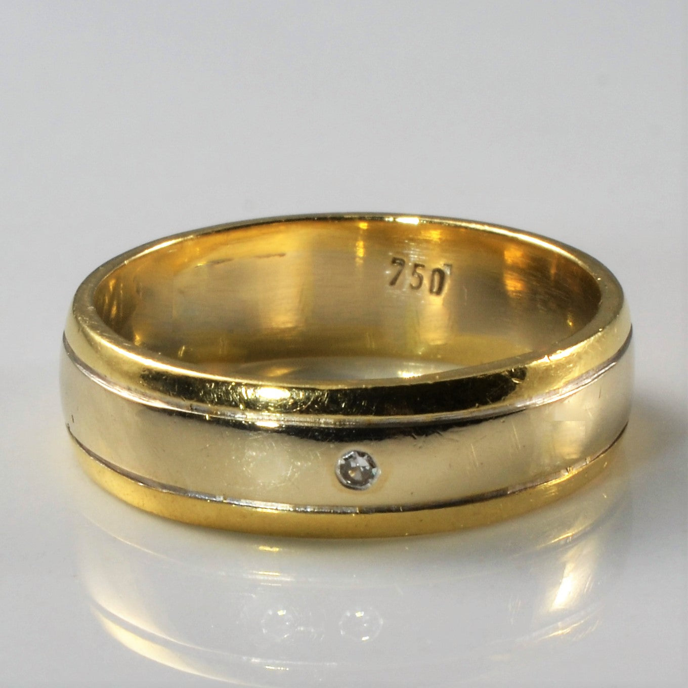 Flush Set Textured Diamond Band | 0.01ct | SZ 6.75 |