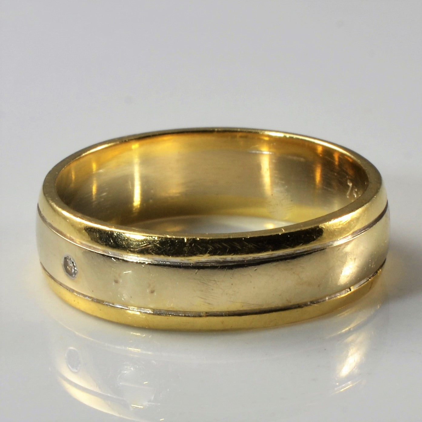 Flush Set Textured Diamond Band | 0.01ct | SZ 6.75 |