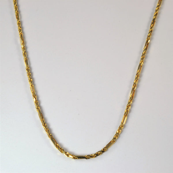 22k Yellow Gold Stationed Rope Chain | 22