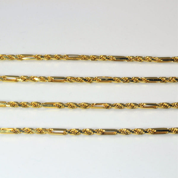 22k Yellow Gold Stationed Rope Chain | 22