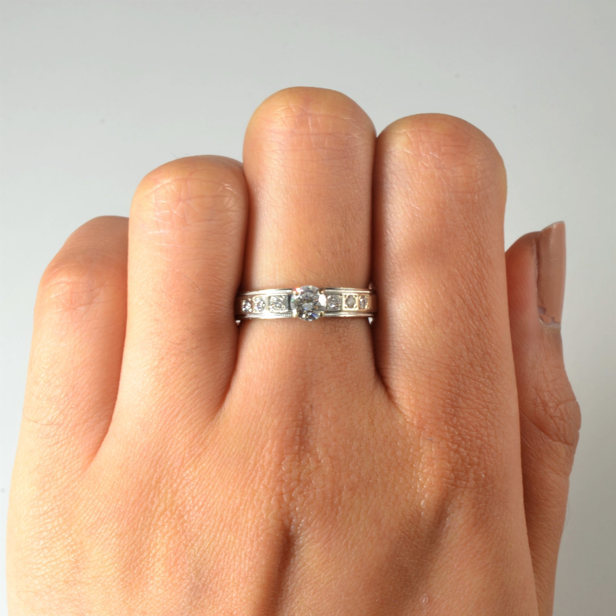 Milgrain Detail Diamond Engagement Ring | 0.57ctw | SZ 6 |