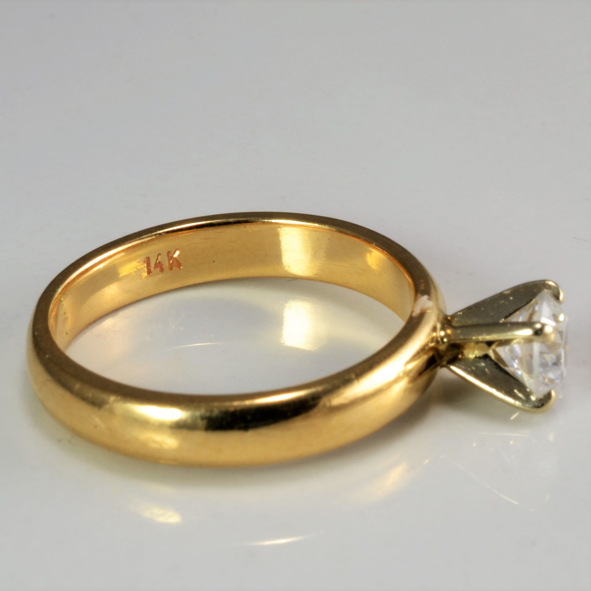 High Set Solitaire Diamond Engagement Ring | 0.34 ct, SZ 4 |