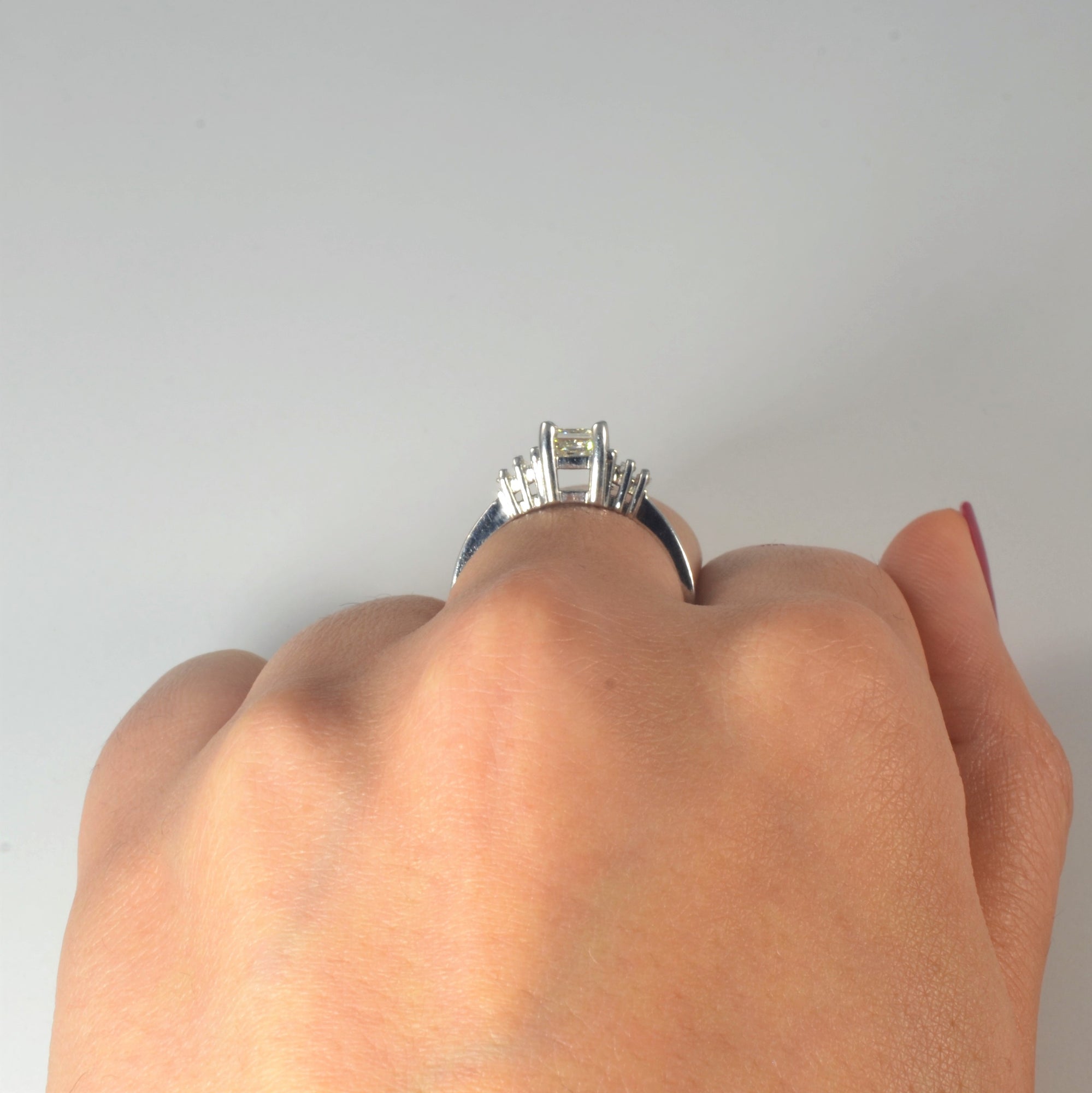 Baguette Side Stone Princess Diamond Ring | 0.73ctw | SZ 6.5 |