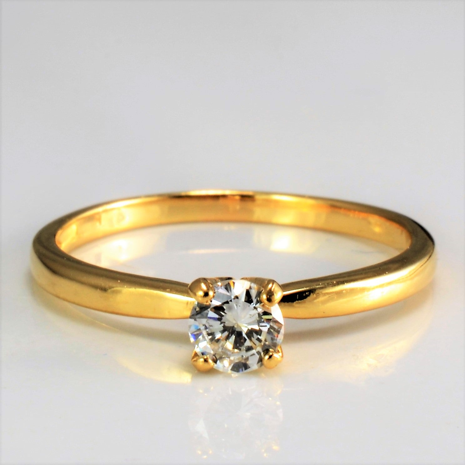 Solitaire Diamond Engagement Ring | 0.22 ct, SZ 5.5 |