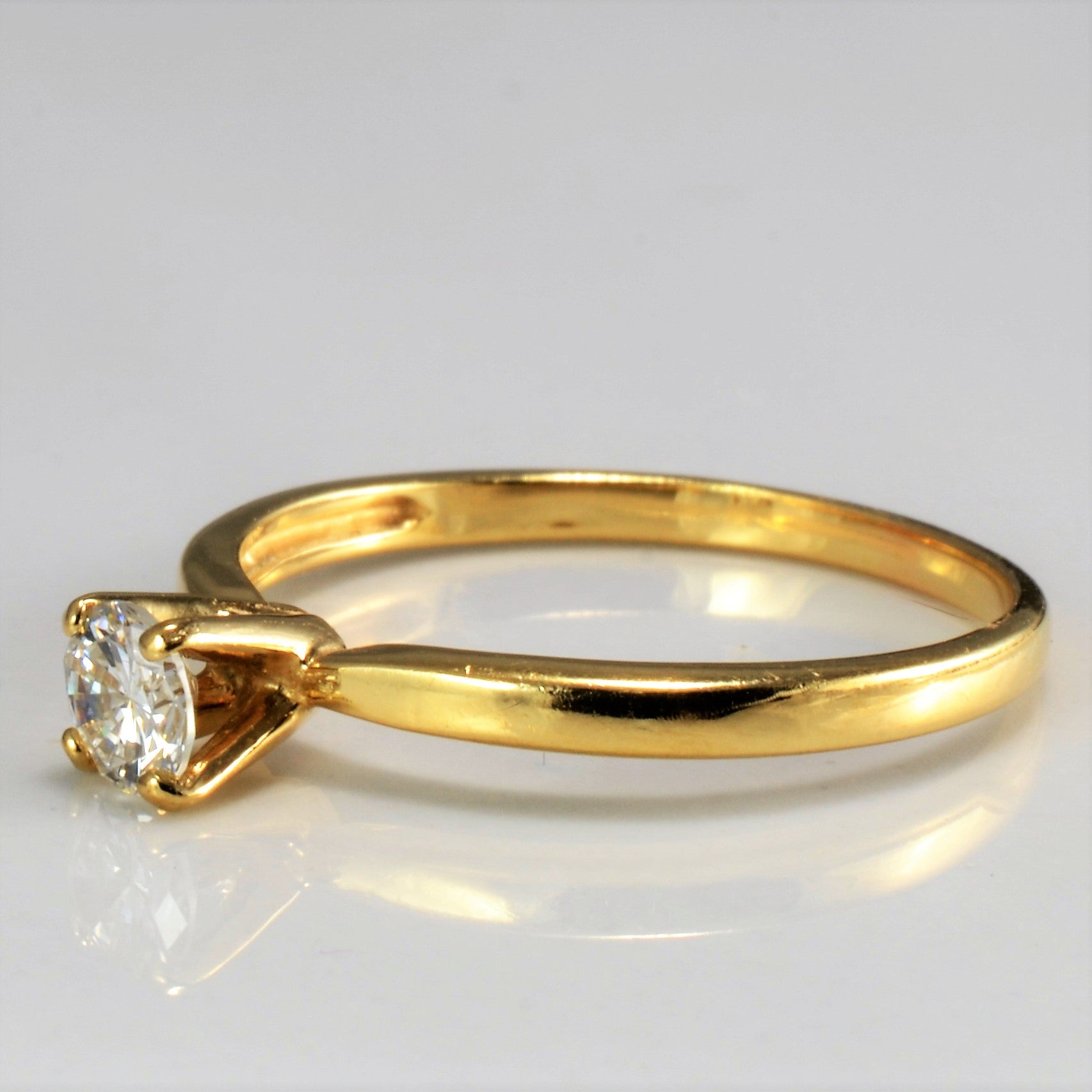 Solitaire Diamond Engagement Ring | 0.22 ct, SZ 5.5 |