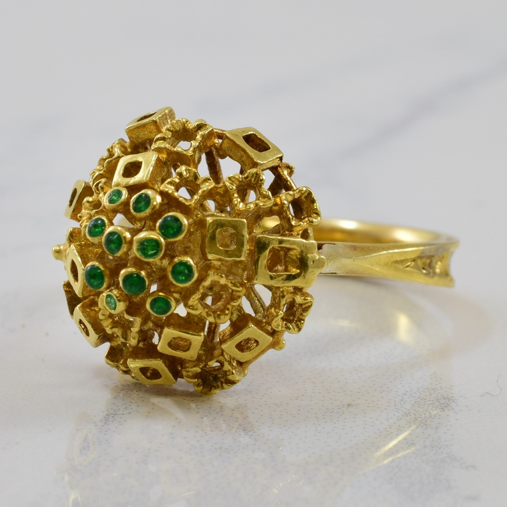 UnoAerre' Filigree Cocktail Ring | 0.15ctw | SZ 8.75 |