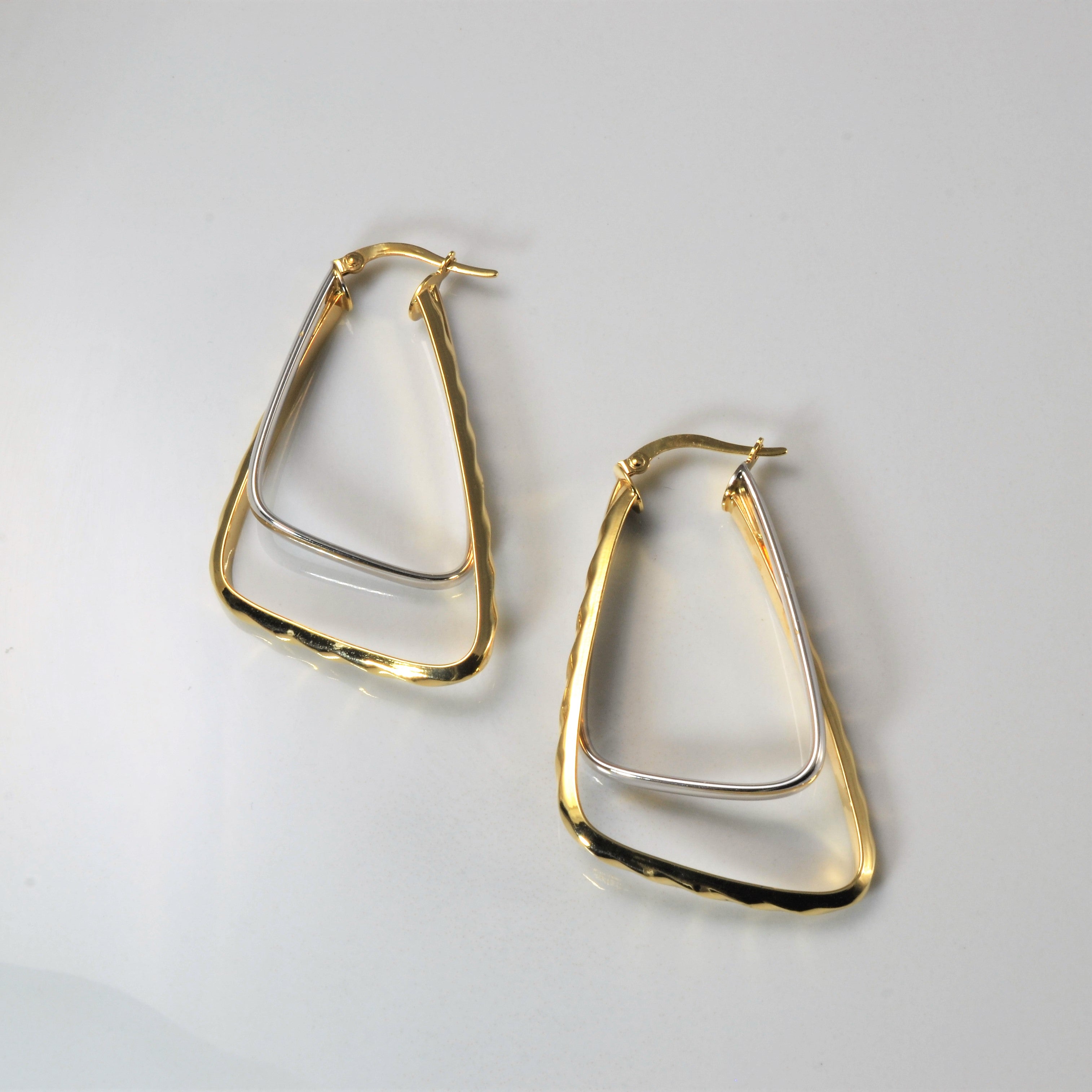 Two Tone Angled Hoops |
