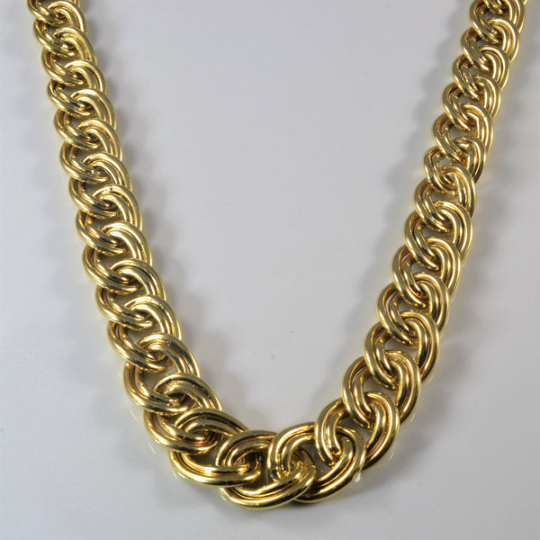 Yellow Gold Parallel Collar Chain Necklace | 18