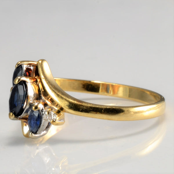 Bypass Sapphire & Diamond Ring | 0.02 ctw, SZ 8 |