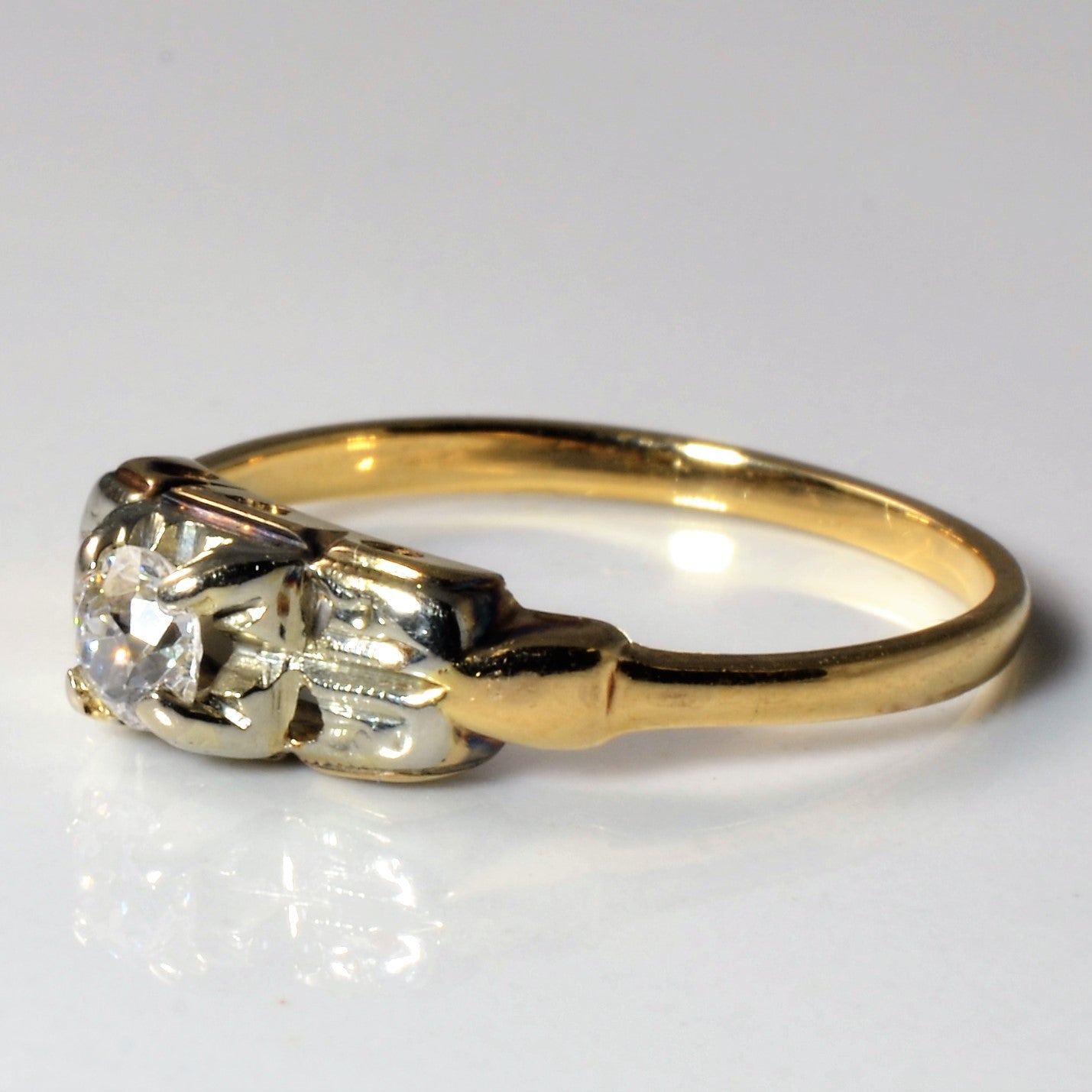 Bague solitaire en diamant Old Mine des années 1930 | 0,17 ct | Taille 6 | 
