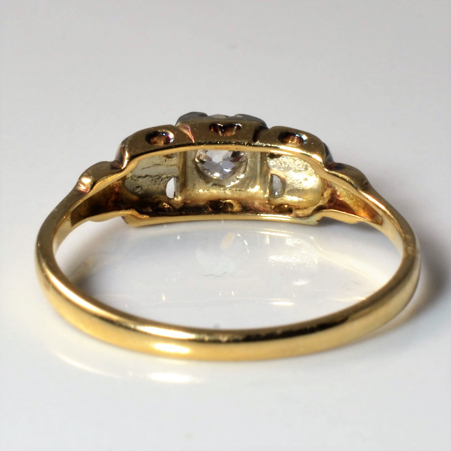 Bague solitaire en diamant Old Mine des années 1930 | 0,17 ct | Taille 6 | 
