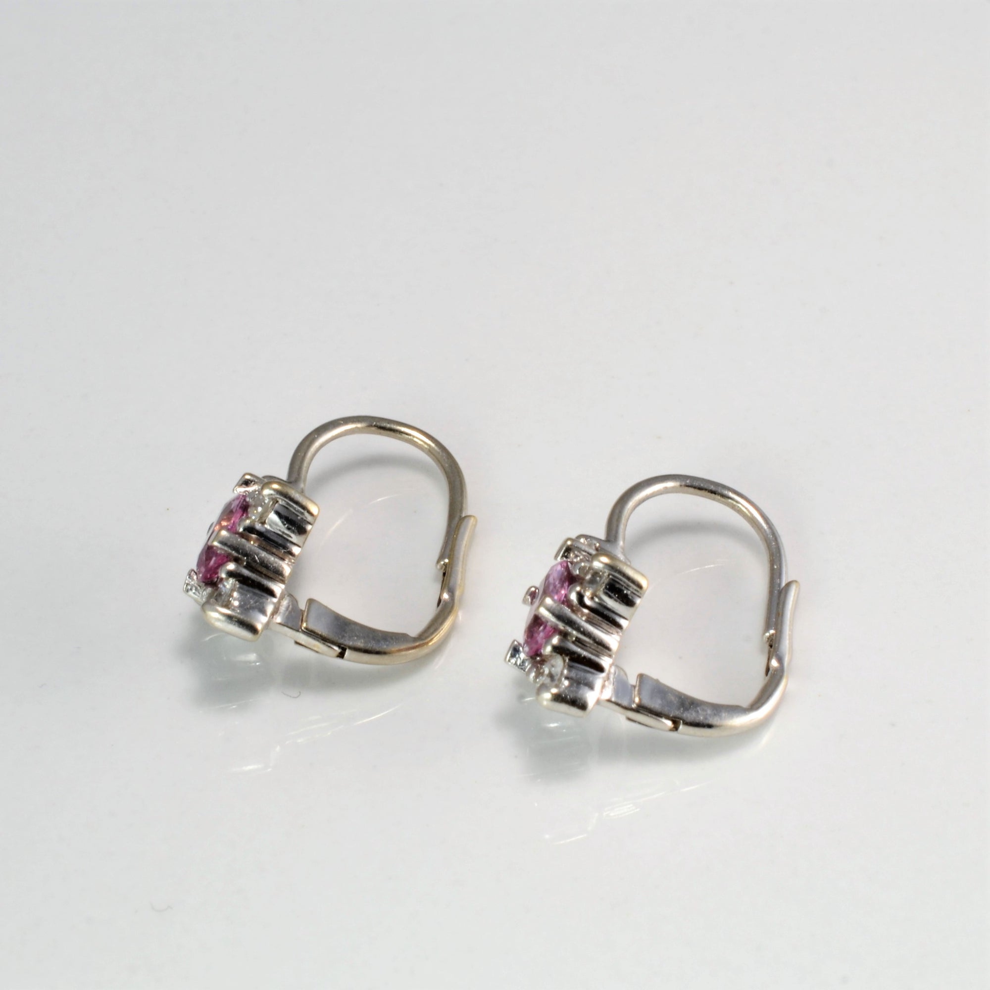 Cluster Diamond & Pink Sapphire Earrings | 0.18 ctw |
