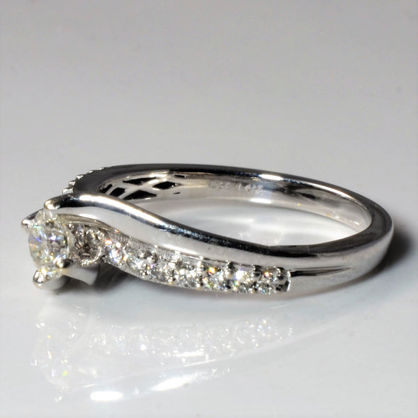 Twisted Bypass Diamond Engagement Ring | 0.46ctw | SZ 6.5 |