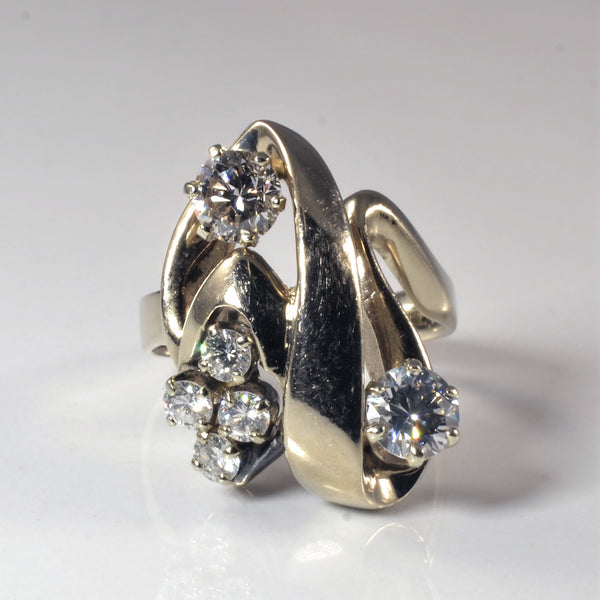 Abstract Diamond Cocktail Ring | 1.43ctw | SZ 8 |