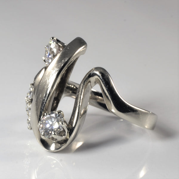 Abstract Diamond Cocktail Ring | 1.43ctw | SZ 8 |