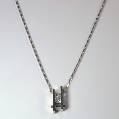 Tension Set Princess Diamond Necklace | 0.75ct | 20